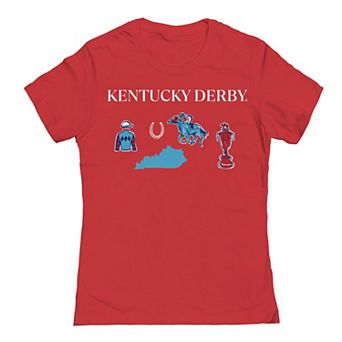 Juniors' Kentucky Derby Horizontal Logo Draw Icon T-Shirt