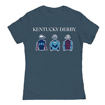 Juniors' Rider Clothes Pattern Red Kentucky Derby Graphic T-Shirt