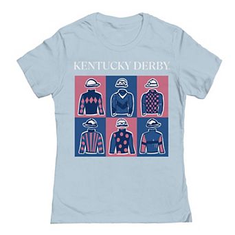 Juniors' Pop Art Rider Kentucky Derby Blue Graphic T-Shirt