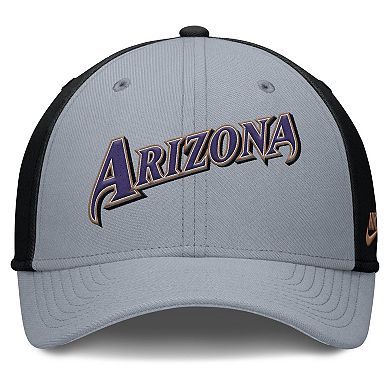 Men's Nike Gray/Black Arizona Diamondbacks Rise Swoosh Performance Flex Hat
