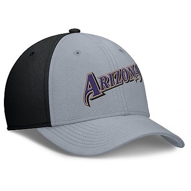 Men's Nike Gray/Black Arizona Diamondbacks Rise Swoosh Performance Flex Hat