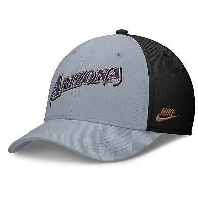 Men's Nike Gray/Black Arizona Diamondbacks Rise Swoosh Performance Flex Hat