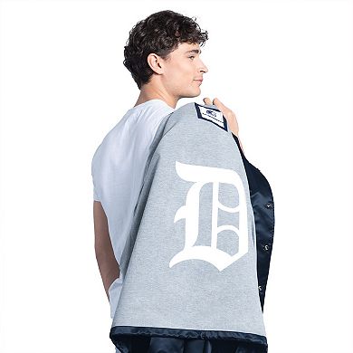 Men's Starter Navy Detroit Tigers Cooperstown Collection Point Man Full-Snap Coaches Jacket