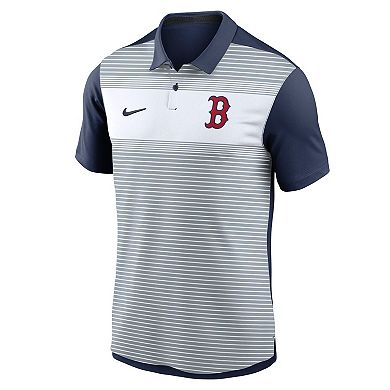 Men's Nike White/Navy Boston Red Sox Vapor Striped Performance Polo