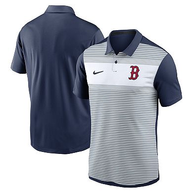 Men's Nike White/Navy Boston Red Sox Vapor Striped Performance Polo