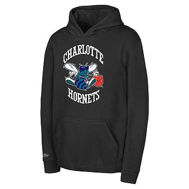 Toddler Mitchell & Ness Black Charlotte Hornets Retro Logo Pullover Hoodie