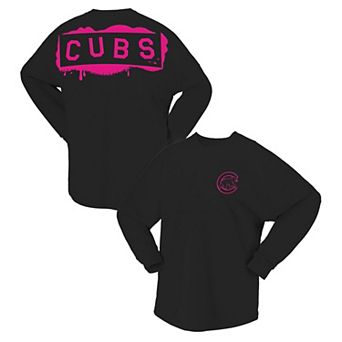 Women's Fanatics Black Chicago Cubs Neon Jersey Long Sleeve T-Shirt