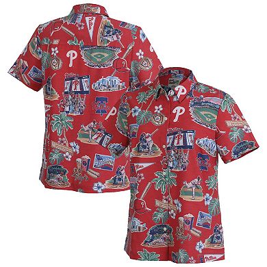 Women's Reyn Spooner Red Philadelphia Phillies Scenic Button-Up Top