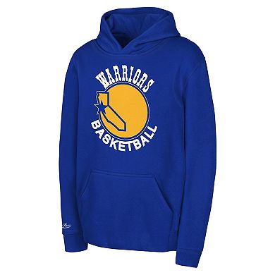 Toddler Mitchell & Ness Royal Golden State Warriors Retro Logo Pullover Hoodie