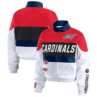 Women's WEAR by Erin Andrews Red/White St. Louis Cardinals Racing Full-Zip Jacket