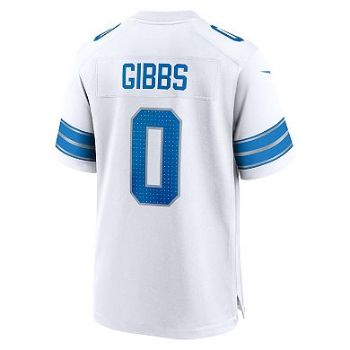 Men's Nike Jahmyr Gibbs White Detroit Lions Game Player Jersey