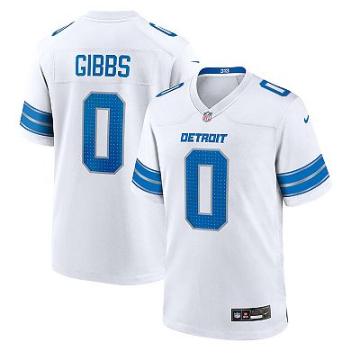 Men's Nike Jahmyr Gibbs White Detroit Lions Game Player Jersey