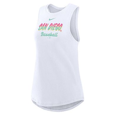 Women's Nike White San Diego Padres City Connect Tricode High Neck Performance Tank Top