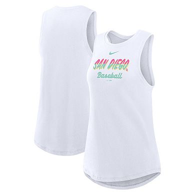 Women's Nike White San Diego Padres City Connect Tricode High Neck Performance Tank Top
