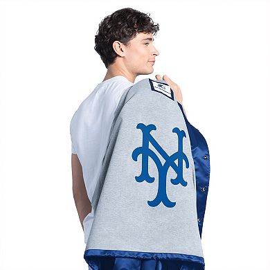 Men's Starter Royal New York Mets Cooperstown Collection Point Man Full-Snap Coaches Jacket