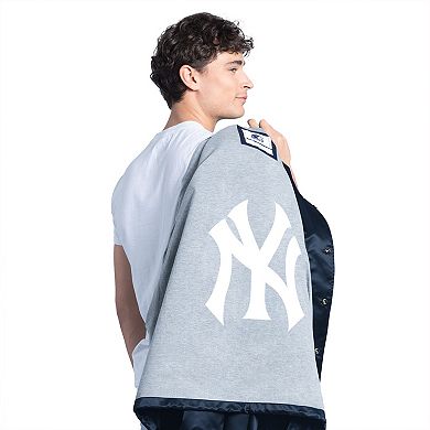 Men's Starter Navy New York Yankees Cooperstown Collection Point Man Full-Snap Coaches Jacket