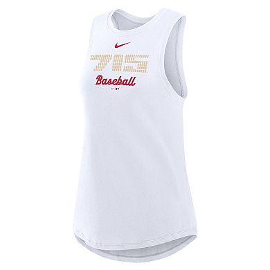 Women's Nike White Atlanta Braves City Connect Tricode High Neck Performance Tank Top