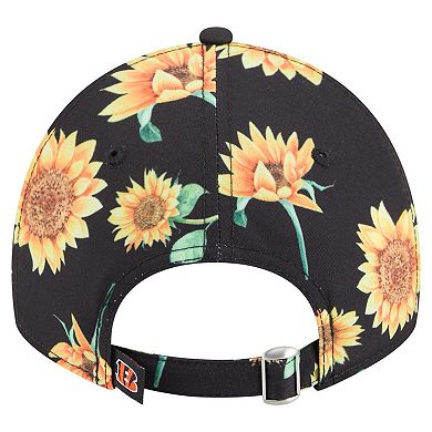 Women's New Era Black Cincinnati Bengals Adventure Sunflower 9TWENTY Adjustable Hat