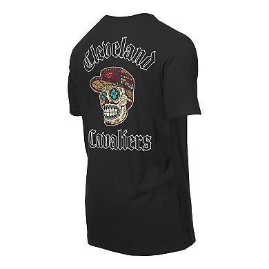 Men's New Era Black Cleveland Cavaliers Sugar Skulls T-Shirt