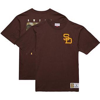 Men's Mitchell & Ness Tony Gwynn Brown San Diego Padres Legends Collection Vintage Logo T-Shirt