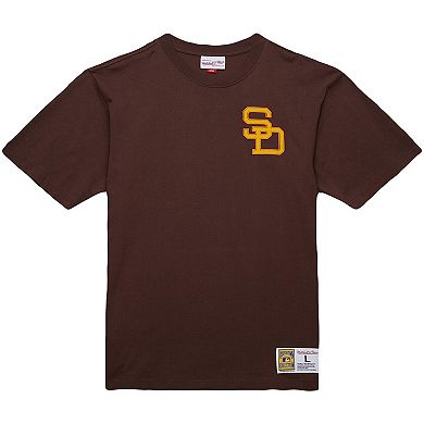 Men's Mitchell & Ness Tony Gwynn Brown San Diego Padres Legends Collection Vintage Logo T-Shirt
