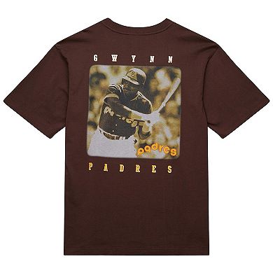 Men's Mitchell & Ness Tony Gwynn Brown San Diego Padres Legends Collection Vintage Logo T-Shirt