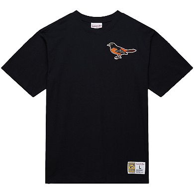 Men's Mitchell & Ness Cal Ripken Jr. Black Baltimore Orioles Legends Collection Vintage Logo T-Shirt