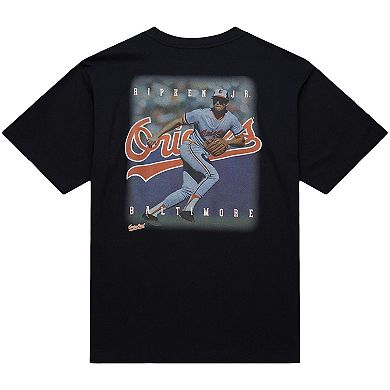 Men's Mitchell & Ness Cal Ripken Jr. Black Baltimore Orioles Legends Collection Vintage Logo T-Shirt