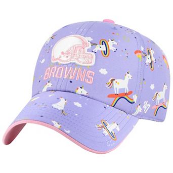 Girls Preschool '47 Lavender Cleveland Browns Unicorn Clean Up Adjustable Hat