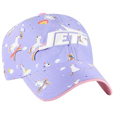 Girls Preschool '47 Lavender New York Jets Unicorn Clean Up Adjustable Hat