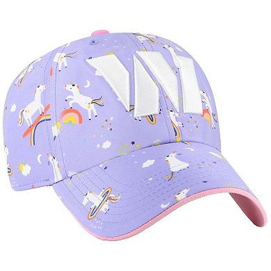 Girls Preschool '47 Lavender Washington Commanders Unicorn Clean Up Adjustable Hat