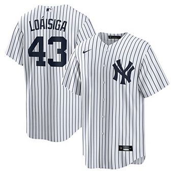 Men's Nike Jonathan Lo��isiga White New York Yankees Home Replica Jersey