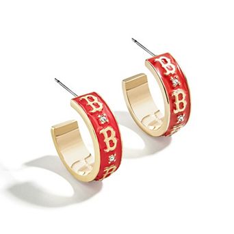 WEAR By Erin Andrews x BaubleBar Boston Red Sox Enamel Hoop Earrings