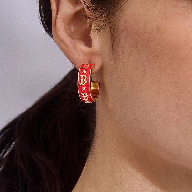 WEAR By Erin Andrews x BaubleBar Boston Red Sox Enamel Hoop Earrings