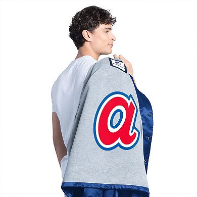 Men's Starter Royal Atlanta Braves Cooperstown Collection Point Man Full-Snap Coaches Jacket