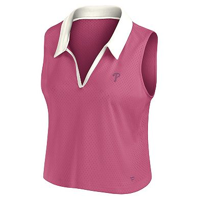 Women's Fanatics Pink Philadelphia Phillies Studio Wellness V-Neck Tank Top