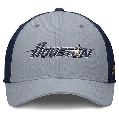 Men's Nike Gray/Navy Houston Astros Rise Swoosh Performance Flex Hat