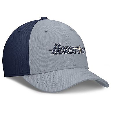 Men's Nike Gray/Navy Houston Astros Rise Swoosh Performance Flex Hat