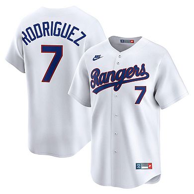 Men's Nike Ivan Rodriguez White Texas Rangers Throwback Cooperstown Collection Limited Jersey
