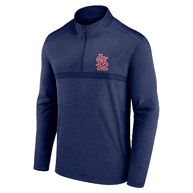 Men's Fanatics Heather Navy St. Louis Cardinals Head-to-Head Quarter-Zip Pullover