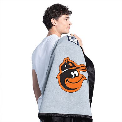 Men's Starter Black Baltimore Orioles Cooperstown Collection Point Man Full-Snap Coaches Jacket