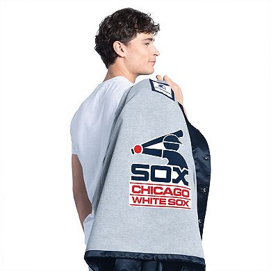 Men's Starter Navy Chicago White Sox Cooperstown Collection Point Man Full-Snap Coaches Jacket