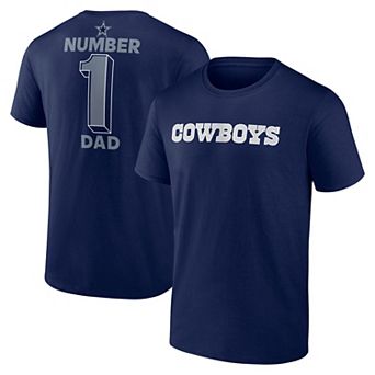 Men's Fanatics Navy Dallas Cowboys Number 1 Dad T-Shirt