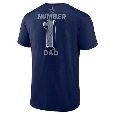 Men's Fanatics Navy Dallas Cowboys Number 1 Dad T-Shirt