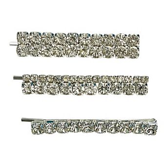 Vieste 3 pc Statement Rhinestone Bobby Pins Set