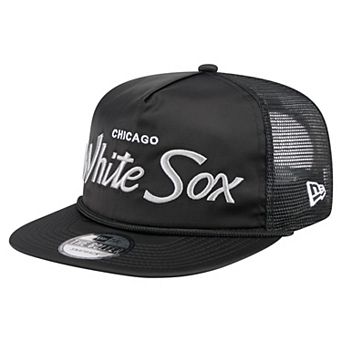 Men's New Era Black Chicago White Sox Retro Satin Script Golfer Adjustable Hat