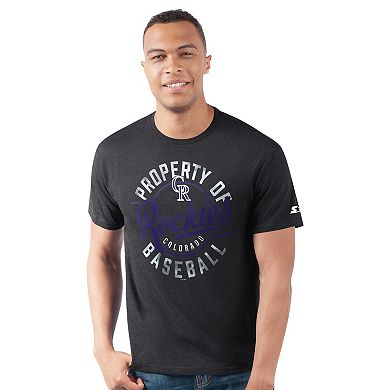 Men's Starter Black Colorado Rockies Prime Time Property Of T-Shirt