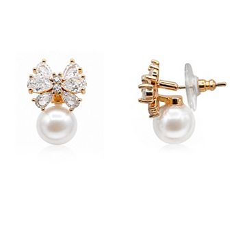 Vieste Gold Tone Simulated Pearl Earrings