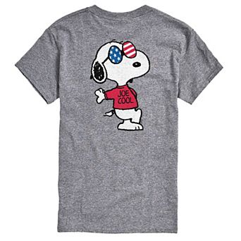 Big & Tall Peanuts Joe Cool USA Flag Sunglasses Graphic Tee