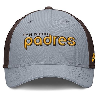 Men's Nike Gray/Brown San Diego Padres Rise Swoosh Performance Flex Hat